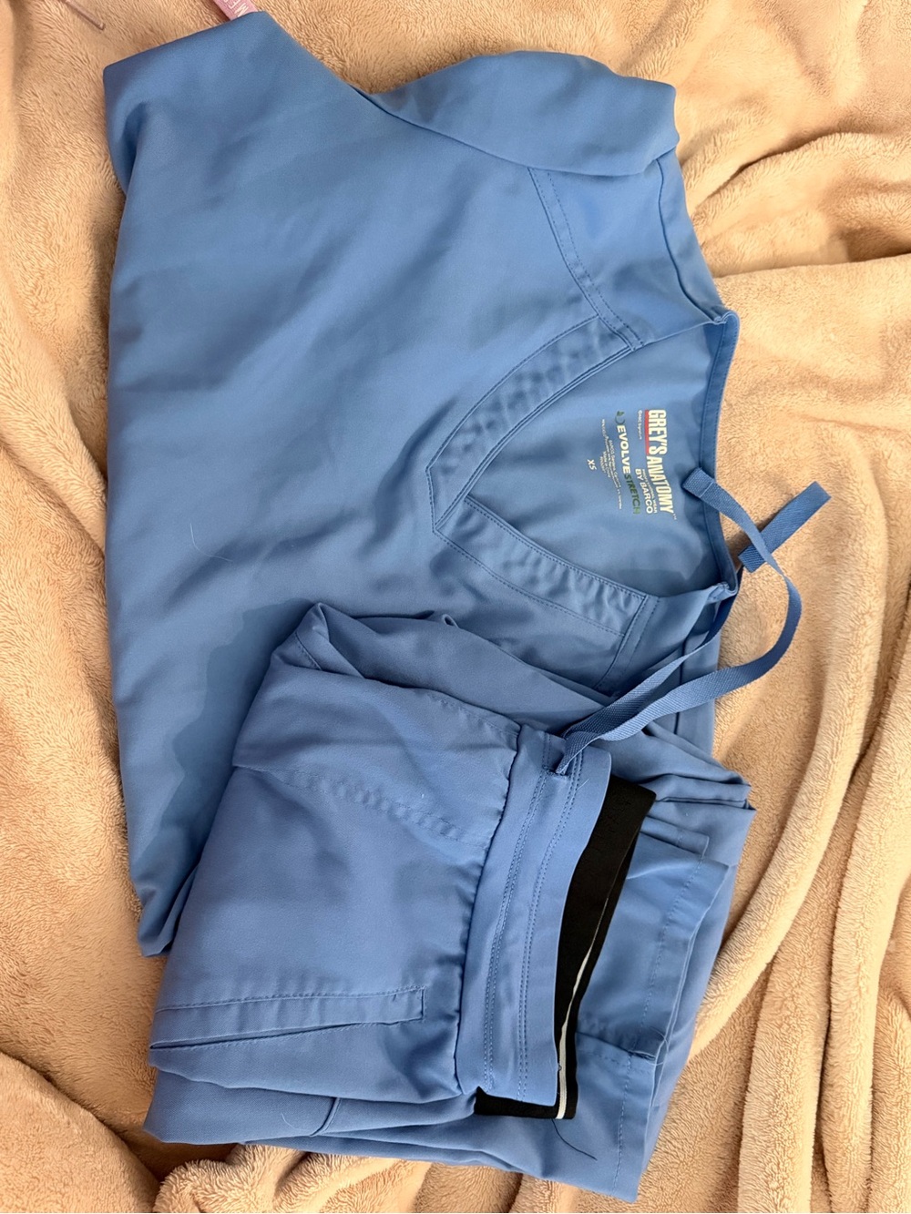 Grey's Anatomy Light Blue Straight Leg Scrub Pants & Top Set